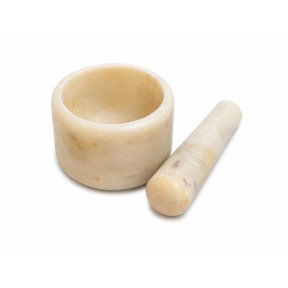 Vintage Marble Mortar Pestle‎ Cream Stone Apothecary Cottagecore Kitchen Decor